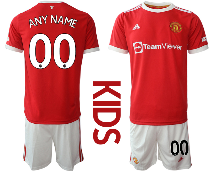 Youth 2021-2022 Club Manchester United home red customized Soccer Jersey
